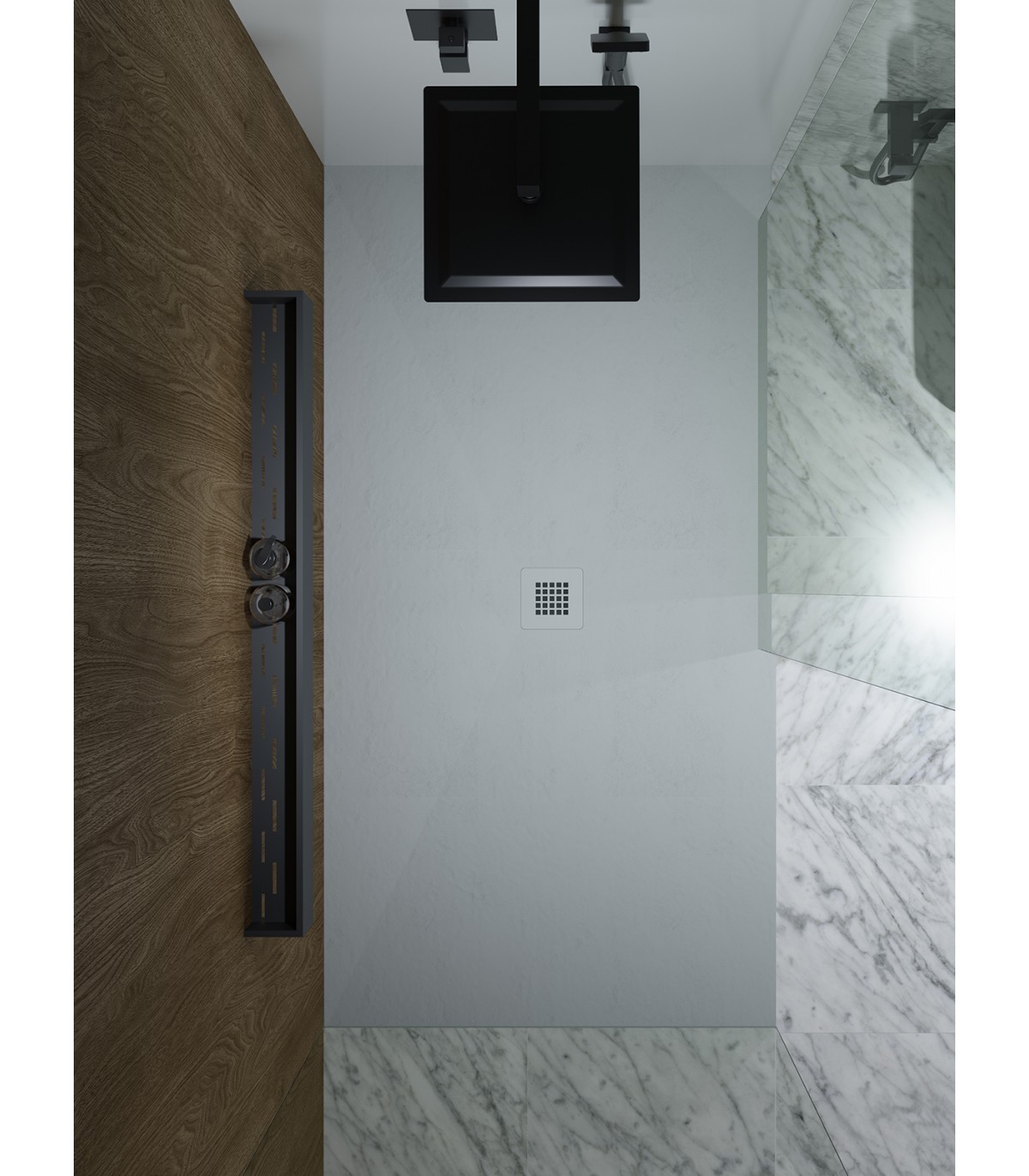 Plato de ducha rectangular - 120 x 80 cm y sistema de desagüe
